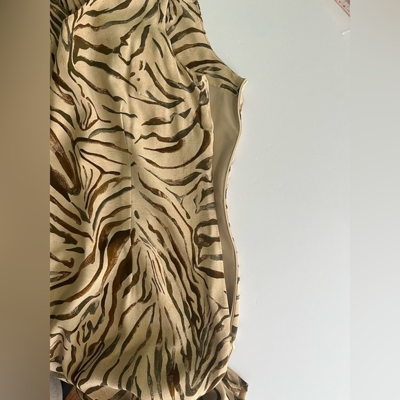 Vanity Fair Dress Women’s 10 Vintage Tiger Print Shift Side Zip Lined Retro - Picture 10 of 13